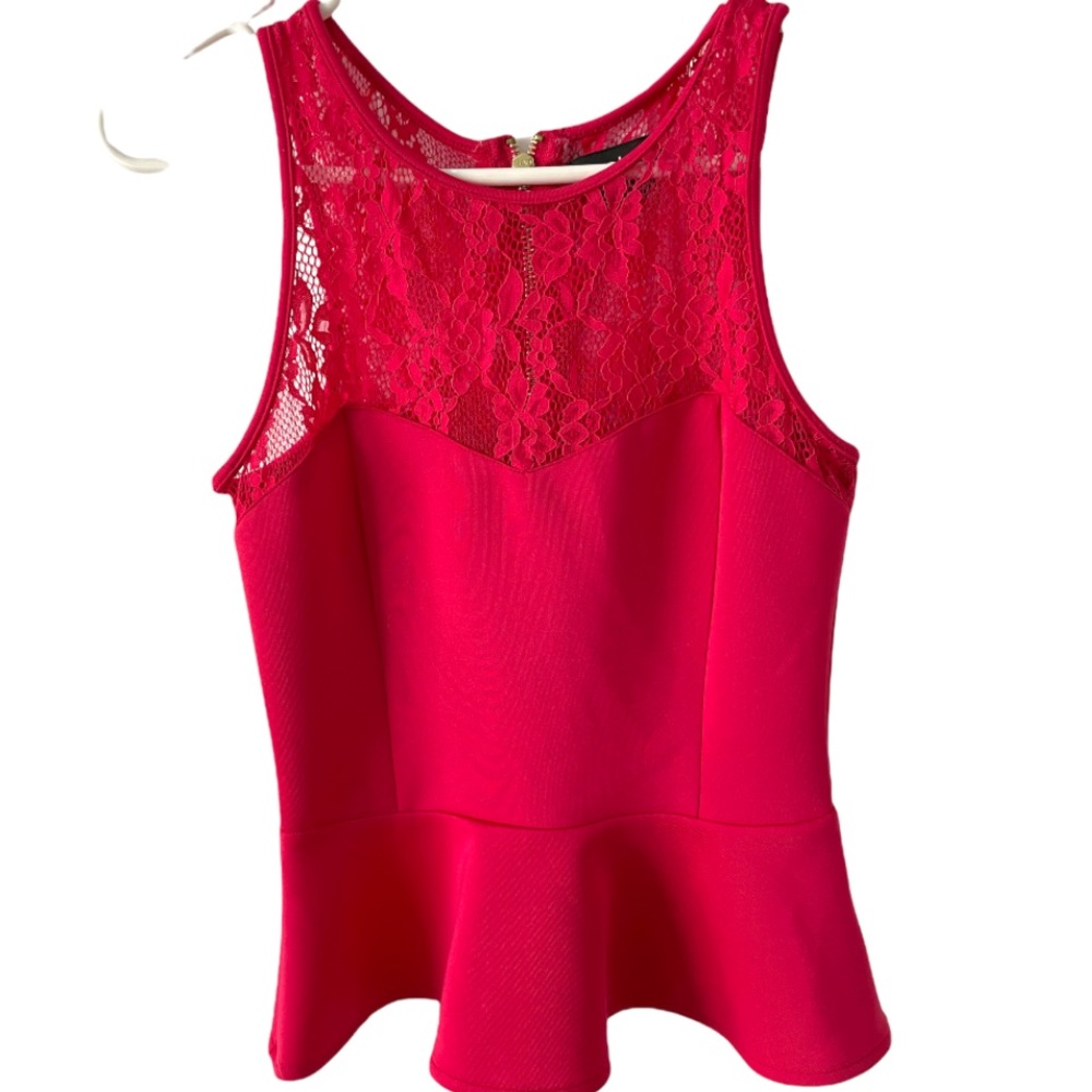 Bebe lace peplum top - Picture 3 of 6